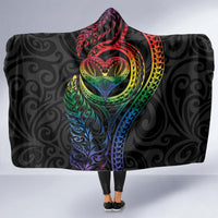 New Zealand Pride Hooded Blanket Takatapui Rainbow Fern LT7 - Polynesian Pride
