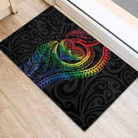New Zealand Pride Rubber Doormat Takatapui Rainbow Fern LT7 - Polynesian Pride