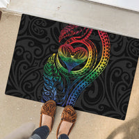 New Zealand Pride Rubber Doormat Takatapui Rainbow Fern LT7 - Polynesian Pride