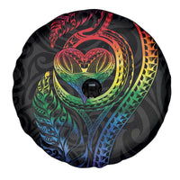 New Zealand Pride Spare Tire Cover Takatapui Rainbow Fern LT7 - Polynesian Pride