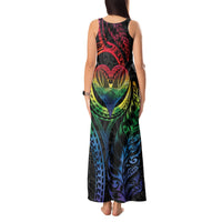 New Zealand Pride Tank Maxi Dress Takatapui Rainbow Fern LT7 - Polynesian Pride