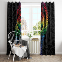 New Zealand Pride Window Curtain Takatapui Rainbow Fern LT7 - Polynesian Pride