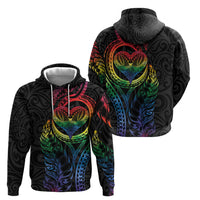 New Zealand Pride Zip Hoodie Takatapui Rainbow Fern LT7 - Polynesian Pride