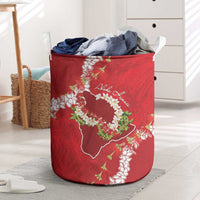 Hawaii Island Flowers Lei Laundry Basket Ohia Lehua Scarlet Red LT7 Red - Polynesian Pride