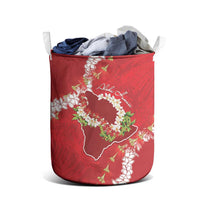 Hawaii Island Flowers Lei Laundry Basket Ohia Lehua Scarlet Red LT7 - Polynesian Pride