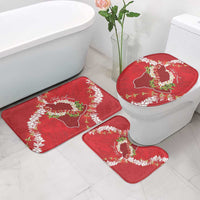 Hawaii Island Flowers Lei Bathroom Set Ohia Lehua Scarlet Red LT7 - Polynesian Pride