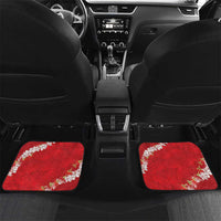 Hawaii Island Flowers Lei Car Mats Ohia Lehua Scarlet Red LT7 Set 2pcs - Back Red - Polynesian Pride