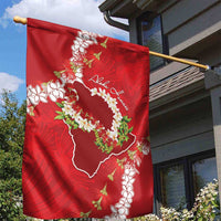 Hawaii Island Flowers Lei Garden Flag Ohia Lehua Scarlet Red LT7 - Polynesian Pride