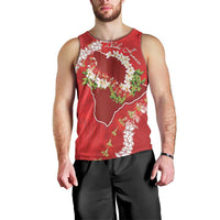 Hawaii Island Flowers Lei Men Tank Top Ohia Lehua Scarlet Red LT7 - Polynesian Pride