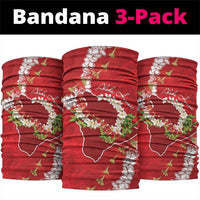 Hawaii Island Flowers Lei Neck Gaiter Ohia Lehua Scarlet Red LT7 package One Size: 25*50cm Red - Polynesian Pride