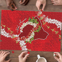 Hawaii Island Flowers Lei Puzzle Ohia Lehua Scarlet Red LT7 - Polynesian Pride