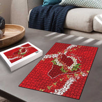 Hawaii Island Flowers Lei Puzzle Ohia Lehua Scarlet Red LT7 - Polynesian Pride