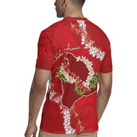 Hawaii Island Flowers Lei Rugby Jersey Ohia Lehua Scarlet Red LT7 - Polynesian Pride