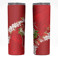 Hawaii Island Flowers Lei Skinny Tumbler Ohia Lehua Scarlet Red
