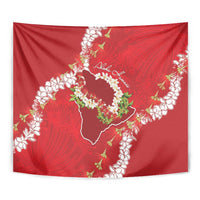 Hawaii Island Flowers Lei Tapestry Ohia Lehua Scarlet Red LT7 - Polynesian Pride