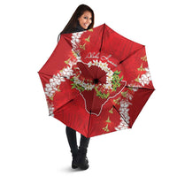 Hawaii Island Flowers Lei Umbrella Ohia Lehua Scarlet Red LT7 - Polynesian Pride