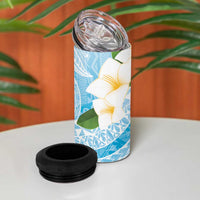 Guam Chamorro Guasali Flowers 4 in 1 Can Cooler Tumbler Aqua Gradient