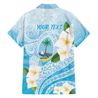 Guam Chamorro Guasali Flowers Family Matching Off Shoulder Short Dress and Hawaiian Shirt Aqua Gradient