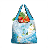 Guam Chamorro Guasali Flowers Grocery Bag Aqua Gradient LT7 1-pack One Size Aquamarine - Polynesian Pride