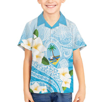 Guam Chamorro Guasali Flowers Hawaiian Shirt Aqua Gradient LT7 - Polynesian Pride
