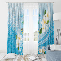 Guam Chamorro Guasali Flowers Window Curtain Aqua Gradient LT7
