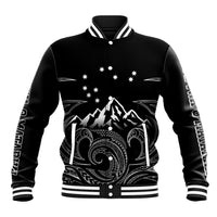 New Zealand Baseball Jacket Maori Te Iwa o Matariki LT7 Unisex Black - Polynesian Pride