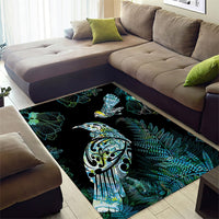 Aotearoa Maori Mahuru Area Rug Spring Time - Paua Shell Green LT7 - Polynesian Pride