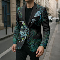 Aotearoa Maori Mahuru Blazer Spring Time - Paua Shell Green LT7 - Polynesian Pride
