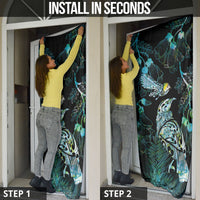 Aotearoa Maori Mahuru Door Cover Spring Time - Paua Shell Green LT7 - Polynesian Pride