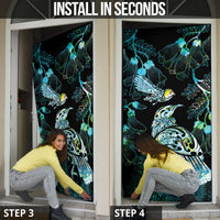 Aotearoa Maori Mahuru Door Cover Spring Time - Paua Shell Green LT7 - Polynesian Pride