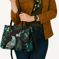 Aotearoa Maori Mahuru Leather Bag Spring Time - Paua Shell Green LT7 - Polynesian Pride