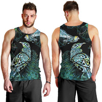 Aotearoa Maori Mahuru Men Tank Top Spring Time - Paua Shell Green LT7 - Polynesian Pride
