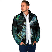 Aotearoa Maori Mahuru Padded Jacket Spring Time - Paua Shell Green LT7 - Polynesian Pride