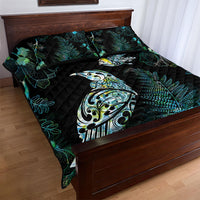 Aotearoa Maori Mahuru Quilt Bed Set Spring Time - Paua Shell Green LT7 - Polynesian Pride