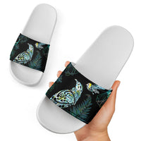Aotearoa Maori Mahuru Slide Sandals Spring Time - Paua Shell Green LT7 - Polynesian Pride