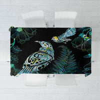 Aotearoa Maori Mahuru Tablecloth Spring Time - Paua Shell Green LT7 Black - Polynesian Pride