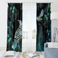Aotearoa Maori Mahuru Window Curtain Spring Time - Paua Shell Green LT7 - Polynesian Pride