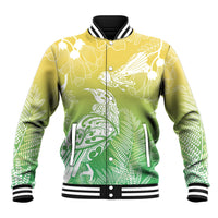 Aotearoa Maori Mahuru Tui With Pikawakawa Baseball Jacket Spring Time LT7 Unisex Green - Polynesian Pride