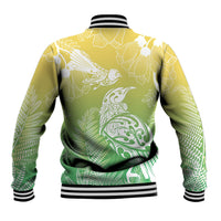 Aotearoa Maori Mahuru Tui With Pikawakawa Baseball Jacket Spring Time LT7 - Polynesian Pride