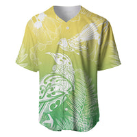 Aotearoa Maori Mahuru Tui With Pikawakawa Baseball Jersey Spring Time LT7 Green - Polynesian Pride
