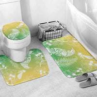 Aotearoa Maori Mahuru Tui With Pikawakawa Bathroom Set Spring Time LT7 Mat Set Only (3 pcs) One Size Green - Polynesian Pride