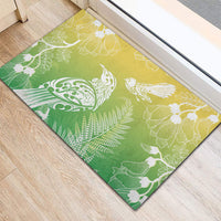 Aotearoa Maori Mahuru Tui With Pikawakawa Rubber Doormat Spring Time LT7 - Polynesian Pride