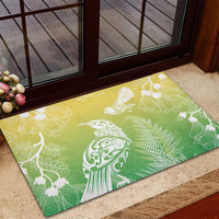 Aotearoa Maori Mahuru Tui With Pikawakawa Rubber Doormat Spring Time LT7 - Polynesian Pride