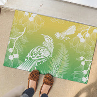 Aotearoa Maori Mahuru Tui With Pikawakawa Rubber Doormat Spring Time LT7 - Polynesian Pride