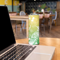 Aotearoa Maori Mahuru Tui With Pikawakawa Skinny Tumbler Spring Time LT7 - Polynesian Pride