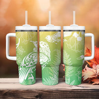 Aotearoa Maori Mahuru Tui With Pikawakawa Tumbler With Handle Spring Time LT7 - Polynesian Pride