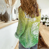 Aotearoa Maori Mahuru Tui With Pikawakawa Women Casual Shirt Spring Time LT7 - Polynesian Pride