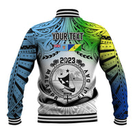 Personalised Malampa Fiji Day Baseball Jacket Gradient Style LT7 - Polynesian Pride