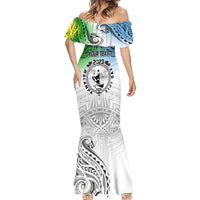 Personalised Malampa Fiji Day Mermaid Dress Gradient Style LT7 - Polynesian Pride