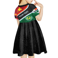 Personalised Penama and Papua New Guinea Day Kid Short Sleeve Dress Emblem Mix Style LT7 - Polynesian Pride